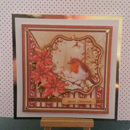 Robin in Lamplight Christmas 7.5 Decoupage Mini Kit by Kirsty Davison