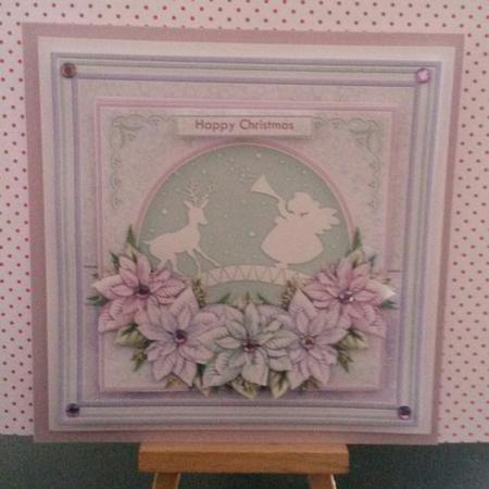 Christmas Tree Reindeer & Poinsettia 8x8 Decoupage Mini Kit by Kirsty Davison