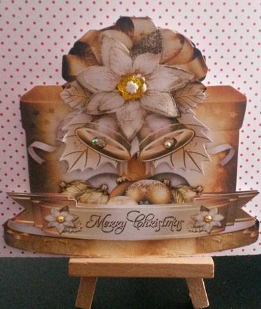 Christmas Golden Gift Box Card by Kirsty Davison