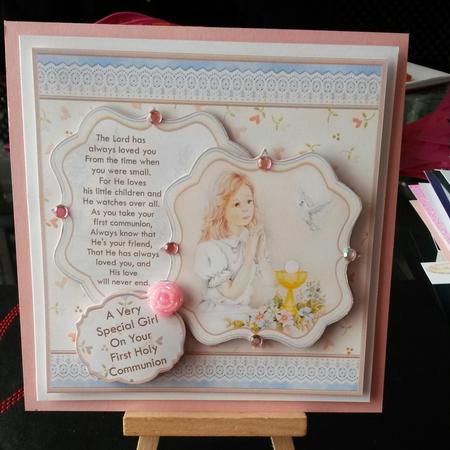 First Holy Communion Girl & Dove 8x8 Mini Kit by Kirsty Davison