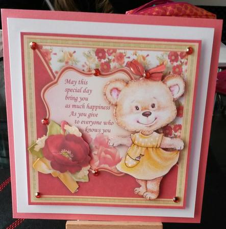 Poppy Bears New Dress 7.5 Decoupage Mini Kit by Kirsty Davison