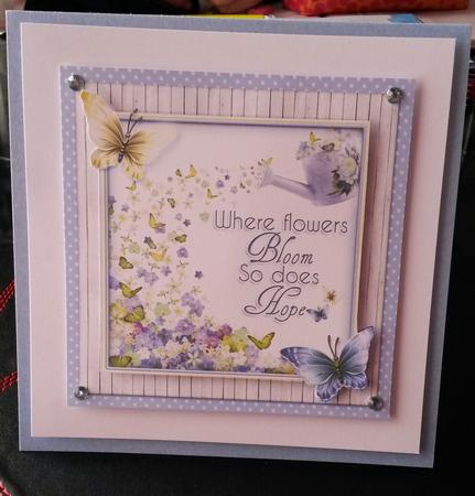 Where Flowers Bloom So Does Hope (blue) by Kirsty Davison