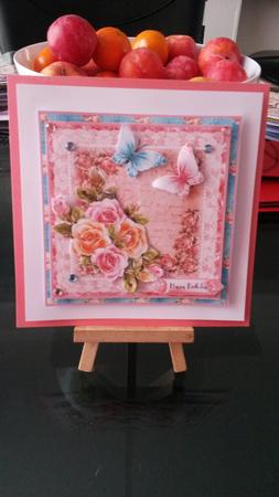 Rosy Glow and Flutters 7x7 Card Front Kit by Kirsty Davison
