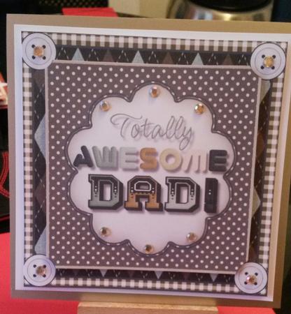 Totally Awesome Dad Card Front Kit by Kirsty Davison
