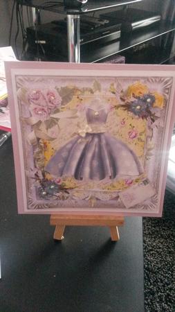 The Shabby Chic Lilac Dress Card Front Kit by Kirsty Davison