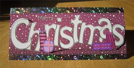 Large Dl Merry Christmas Quick Card 3D Decoupage by Kirsty Green