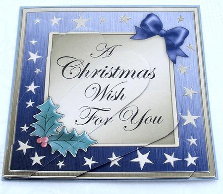 Elegant Christmas Greetings Fan Pyramage Topper by Kris Smart