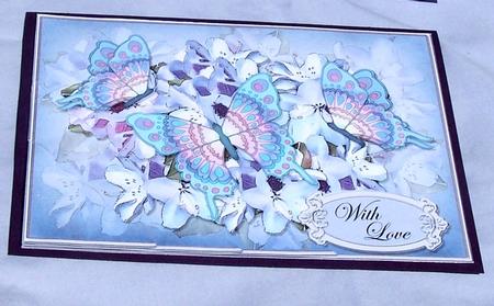 A5 with Love Flowers N Butterfly Scallop Corner Stacker by Kris Smart