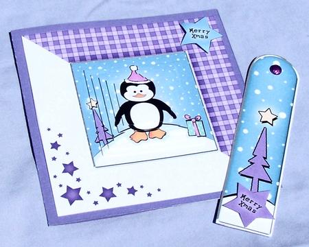 Cheeky Xmas Penguin Quick Card with Pyramage Topper by Kris Smart