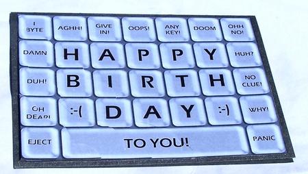 A5 Novelty Fun Computer Keyboard Greetings Scallop Corner St by Kris Smart