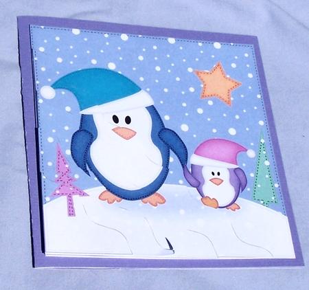 Christmas Penguin Felties  - Wavey Corner Stacker by Kris Smart