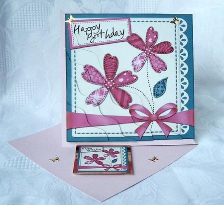 Birthday Flowers N Lace Wavy Corner Side Stacker by Kris Smart