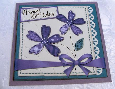 Birthday Flowers N Lace Wavy Corner Side Stacker by Kris Smart