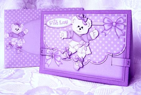 3D Ballet Teddy Animated Moveable Decoupage Card Kit by Kris Smart