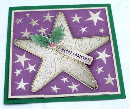 Xmas Star Scallop Corner Side Stacker Topper by Kris Smart
