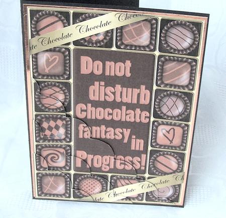 A5 Chocolate Greetings Scallop Corner Stacker by Kris Smart