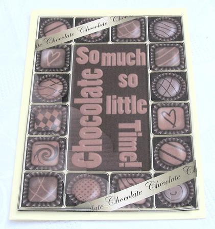 A5 Chocolate Greetings Scallop Corner Stacker by Kris Smart
