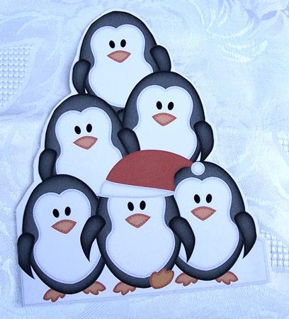 Penguin Tree Felties Shaped Card by Kris Smart