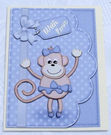 A4 Tu Tu Monkey Felties Envelope Edge by Kris Smart