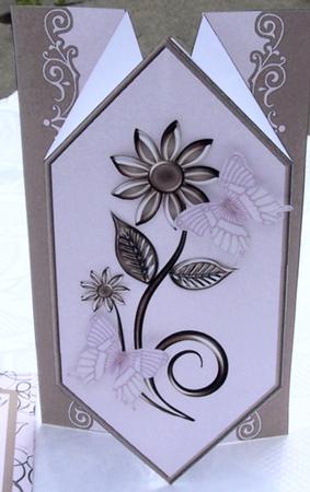 Copper Flower - Diamond Fold Card by Kris Smart