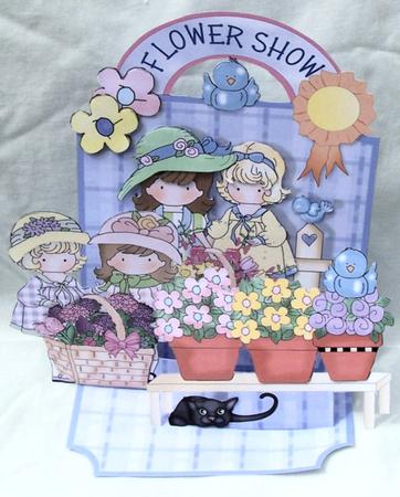 Giant Easel Tableau 3D Card Kit - Flower Show by Kris Smart