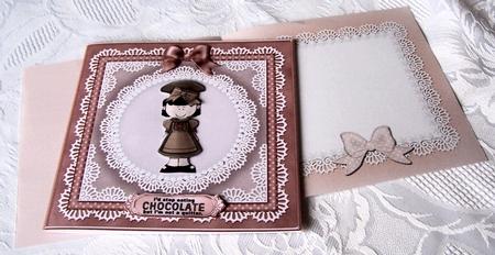 Square Pearls and Lace Card Front or Insert by Kris Smart