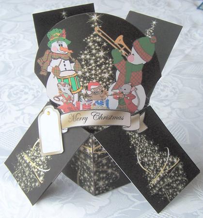 Rockin Round the Christmas Tree 3D Spring Popup Card Kit by Kris Smart