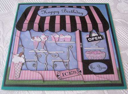 The Little Ice Cream Shoppe Wavy Corner Side Stacker Topper by Kris Smart