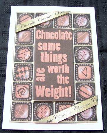 A4 Chocolate Greetings Card Topper by Kris Smart