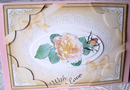 A5 Rose and Lace Scallop Corners and Pyramage by Kris Smart