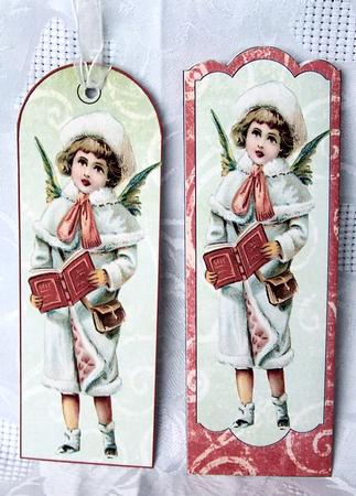 Vintage Christmas Girl Bookmark Envelope by Kris Smart