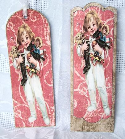 Vintage Christmas Boy Bookmark Envelope by Kris Smart