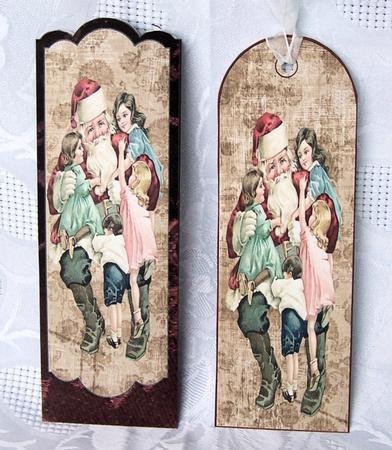 Vintage Christmas Santa Bookmark Envelope by Kris Smart