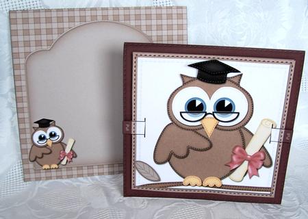 3D Wise Owl Animated Moveable Wobble Head Card Kit by Kris Smart