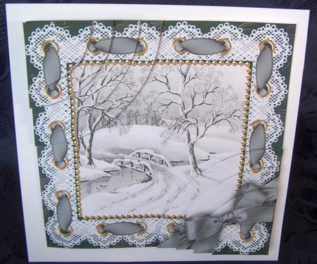 Winter Etching 6 Inch Duo Corner Stack Card Front by Kris Smart