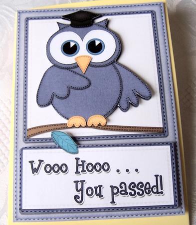 A4 Wise Owl Exam Congrats Felties Card Topper by Kris Smart