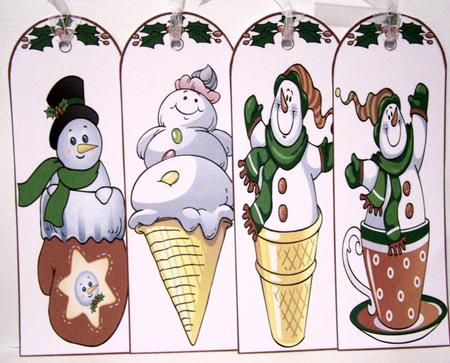 Set of Four Christmas Bookmarks by Kris Smart