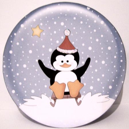 Xmas Penguin Snowglobe Rock N Roll Kit Envelope N Insert by Kris Smart