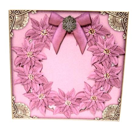 Pink Poinsettias Plain Decoupage 3D Ring Sheet by Kris Smart