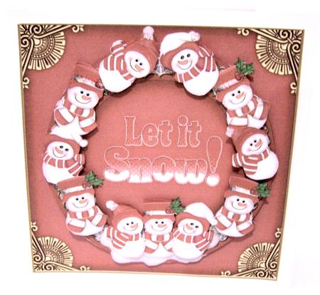 Red Snowmen Let It Snow! Decoupage 3D Ring Sheet by Kris Smart