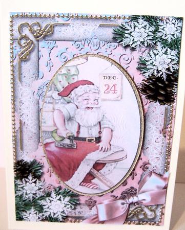 Santa Getting Ready Snow A4 Picture Sheet by Kris Smart