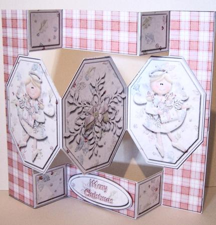 Heavenly Angel and Snowflake Pop Out Octagon Card by Kris Smart