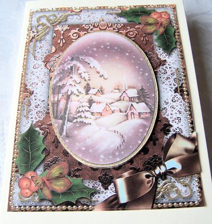 Snowy Village Holly A4 Picture Sheet by Kris Smart
