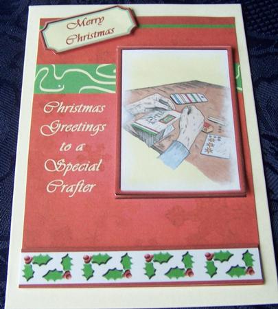 Christmas Greetings to a Special Crafter 1 (red) - A5 by Kris Smart