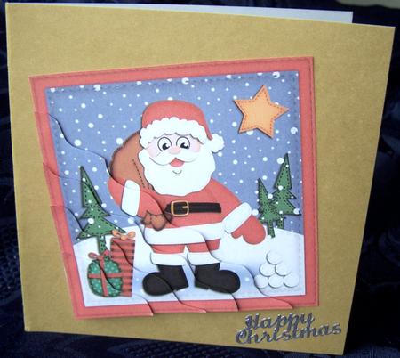 Xmas Santa Wavy Corner Side Stacker Topper by Kris Smart