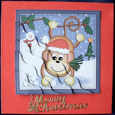 Xmas Chunky Monkey Wavy Corner Side Stacker Topper by Kris Smart