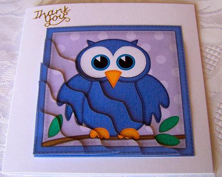 Hoot the Owl Wavy Corner Side Stacker Topper by Kris Smart