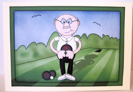 A4 Bert Loves Bowls Card Topper by Kris Smart