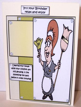 Busy Lizzie Gives Cleaning Advice Quick Card by Kris Smart