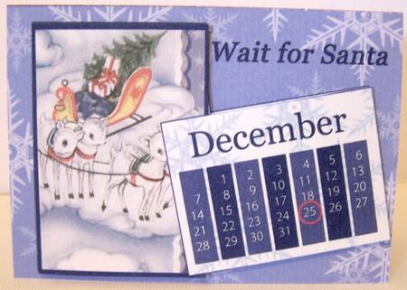 Calendar Card- Waiting for Santa December by Kris Smart
